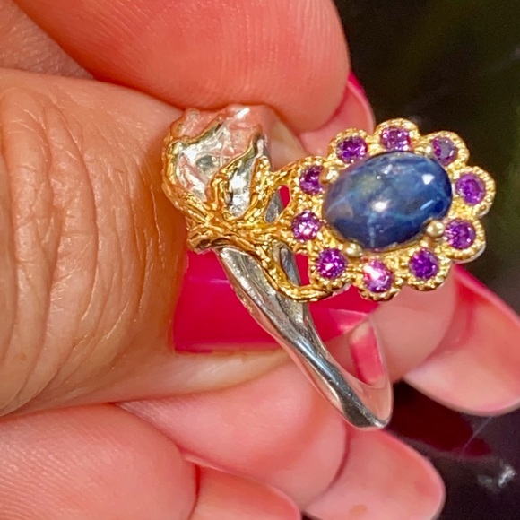 Classy Genuine Blue Star Sapphire Ring - Picture 9 of 11